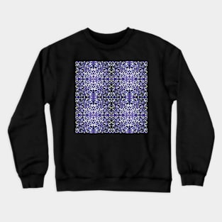 white swirls and dots on purple, pattern Crewneck Sweatshirt